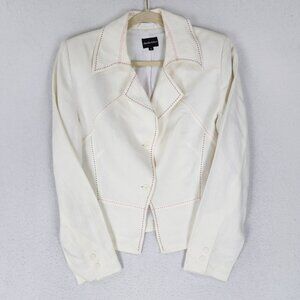 Claudia Strater Jacket Womens EU 42 US 12 Off White Cream Linen Blazer Classic
